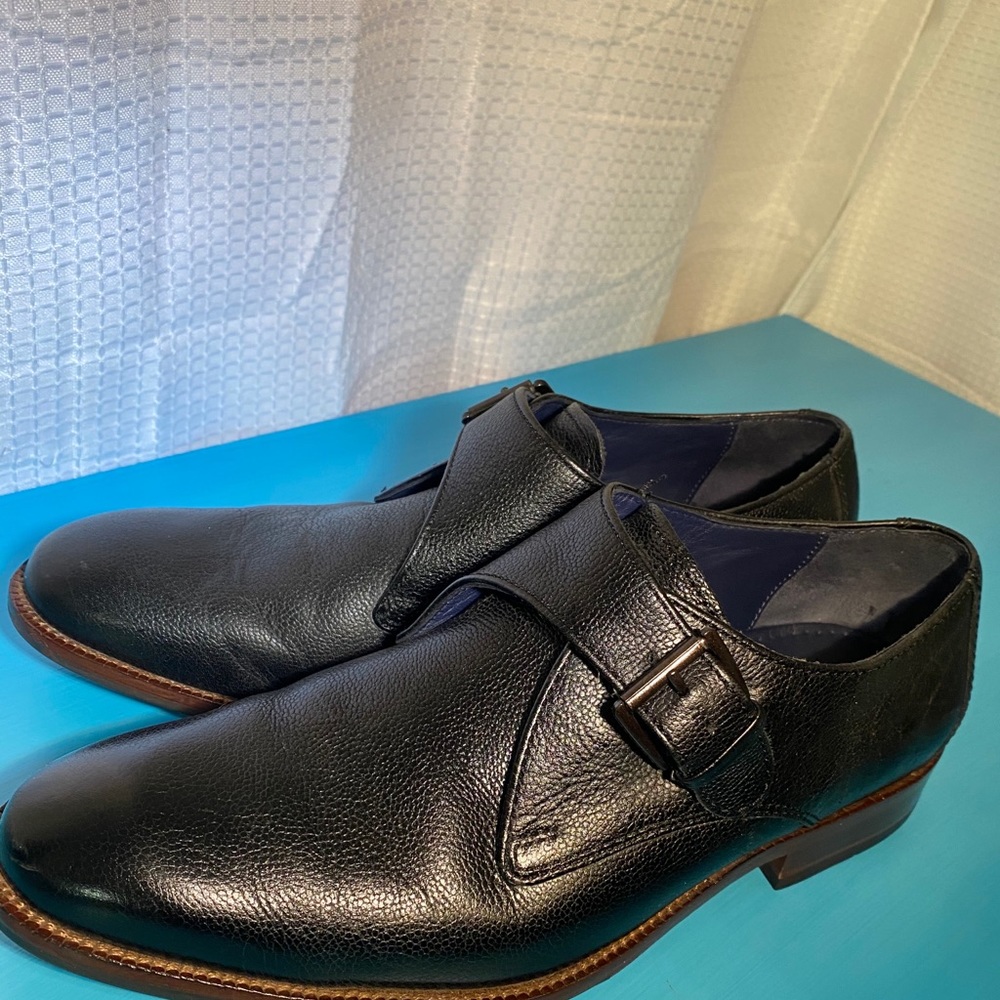 Cole Haan leather monk strap buckle loafers 8M
